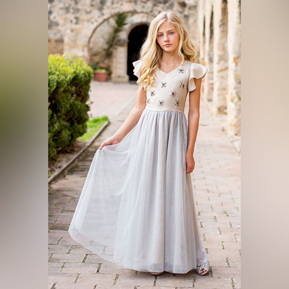 Joyfolie Formal Kids Dress in Mist